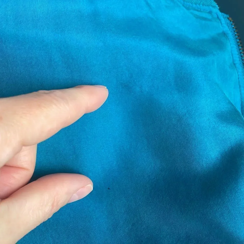 100% Silk Vtg 90s Bomber Jacket L